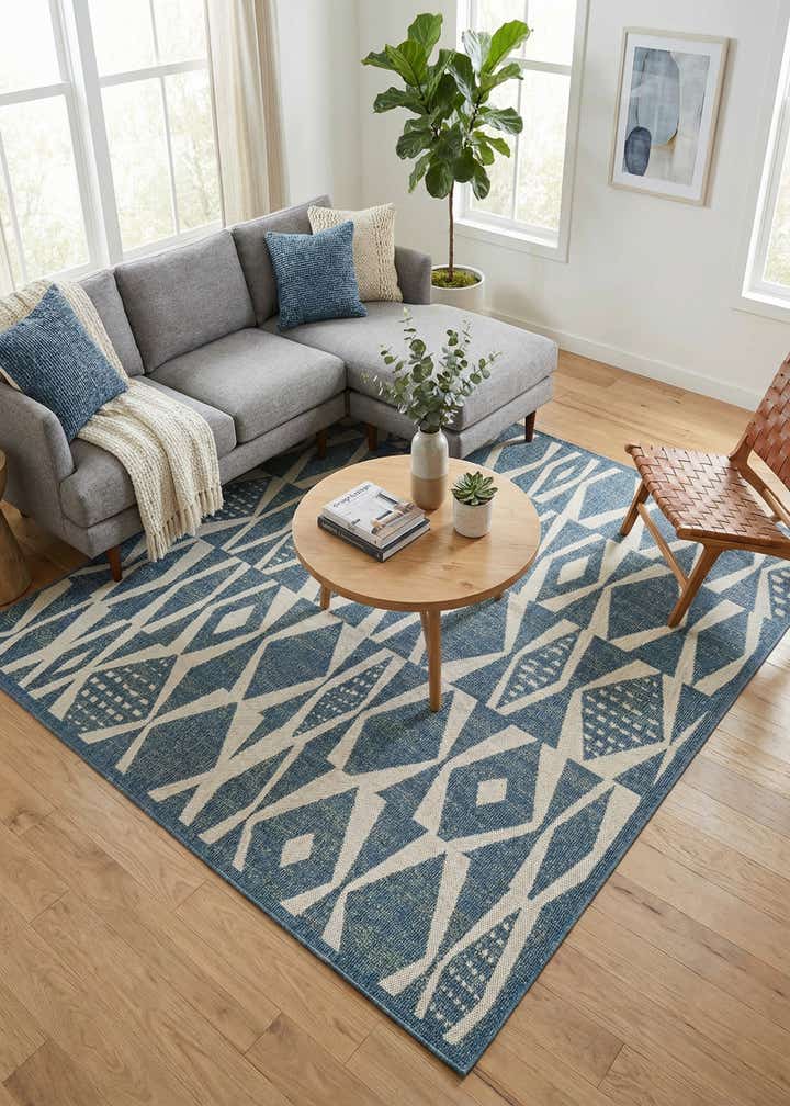 7' 10 x 7' 10 Easy-Clean Baja Indoor / Outdoor Square Rug