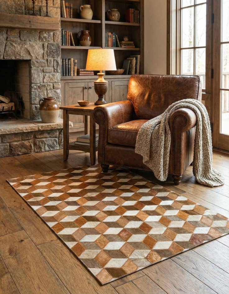 Detail image of 2' x 3' Cowhide Leather Rug