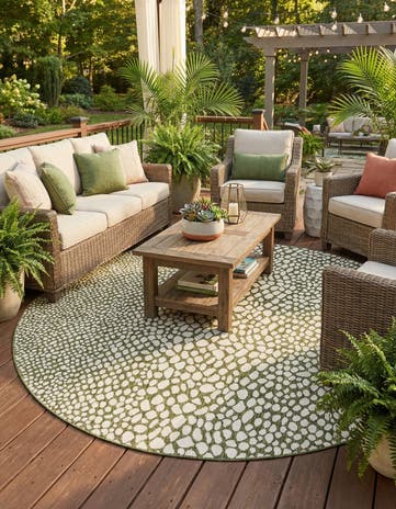 10' 8 x 10' 8 Easy-Clean Jill Zarin Cape Town Indoor / Outdoor Round Rug