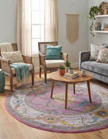 Pink Paragon Round Rug