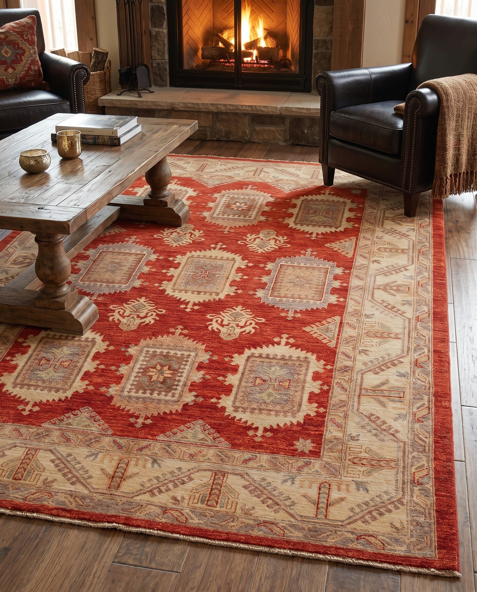 5' 9 x 8' 4 Hand Knotted Ziegler Rug