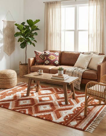 Rust Red Boho Rug