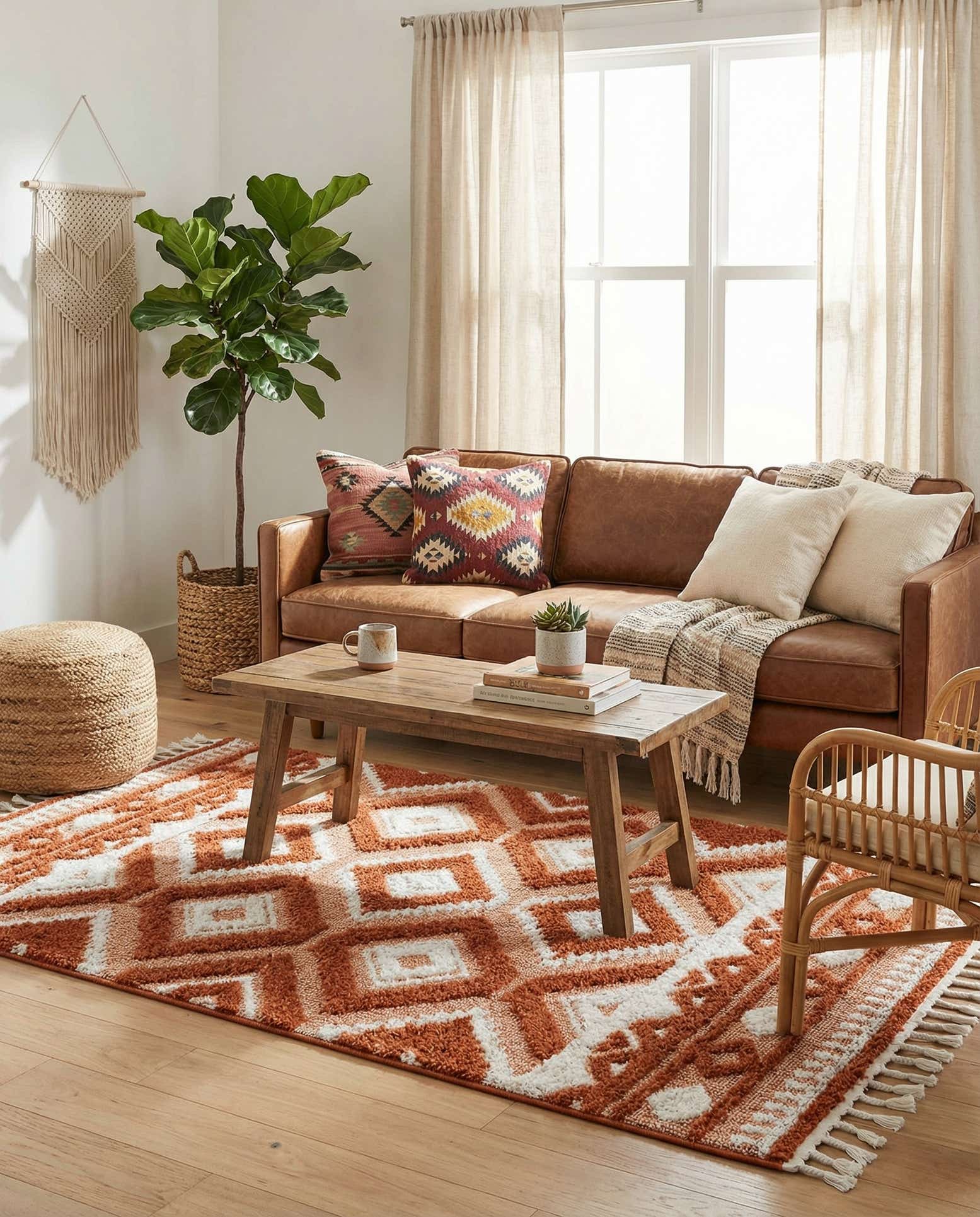 125cm x 185cm Boho Teppich