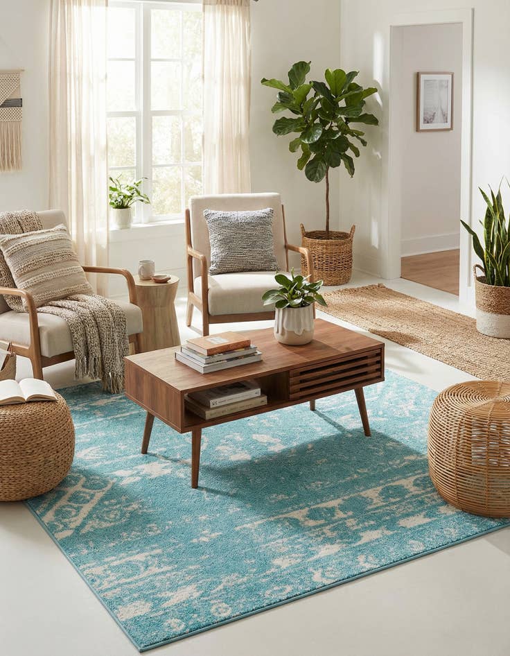 Detail image of  5' 3 x 5' 3 Lennon Square Rug