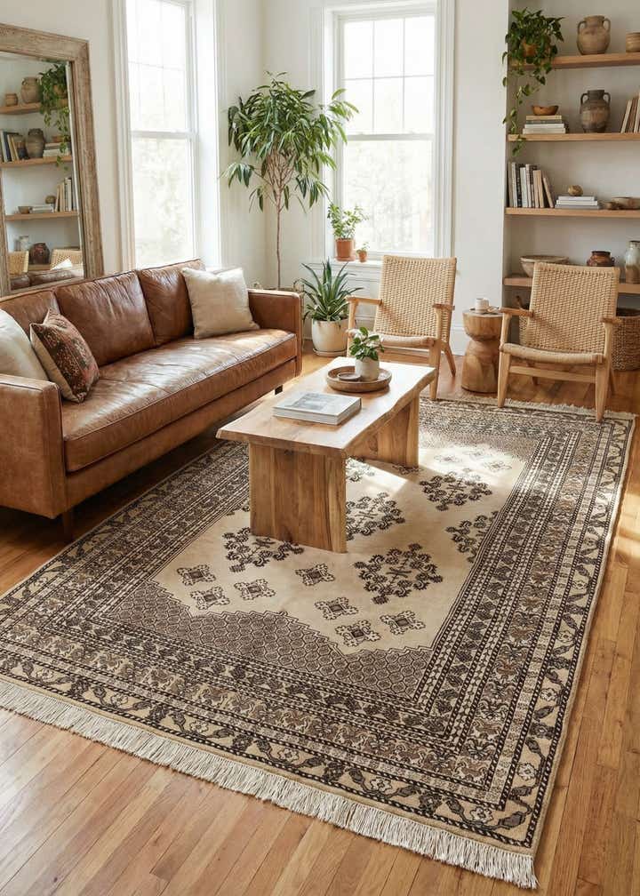 6' 6 x 9' 6 Hand Knotted Moroccan Wool Rug
