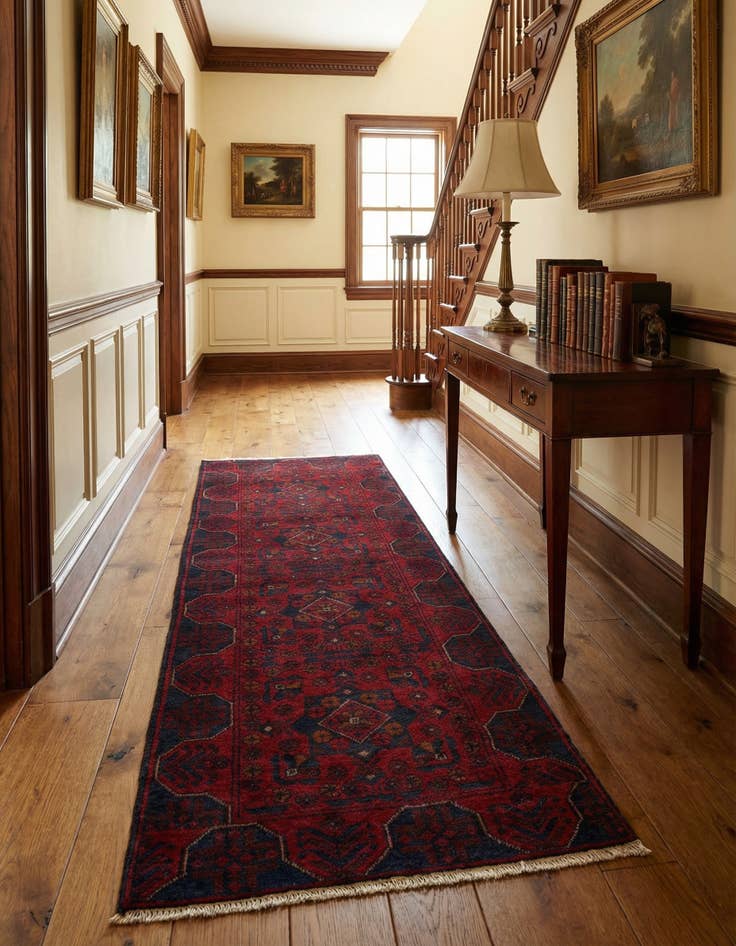 Detail image of  2' 6 x 6' 3  Hand Knotted Khal Mohammadi Wool Runner Rug