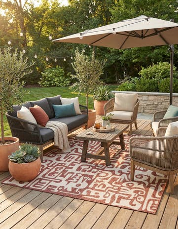 7' 10 x 10' Easy-Clean Modern Indoor / Outdoor Rug