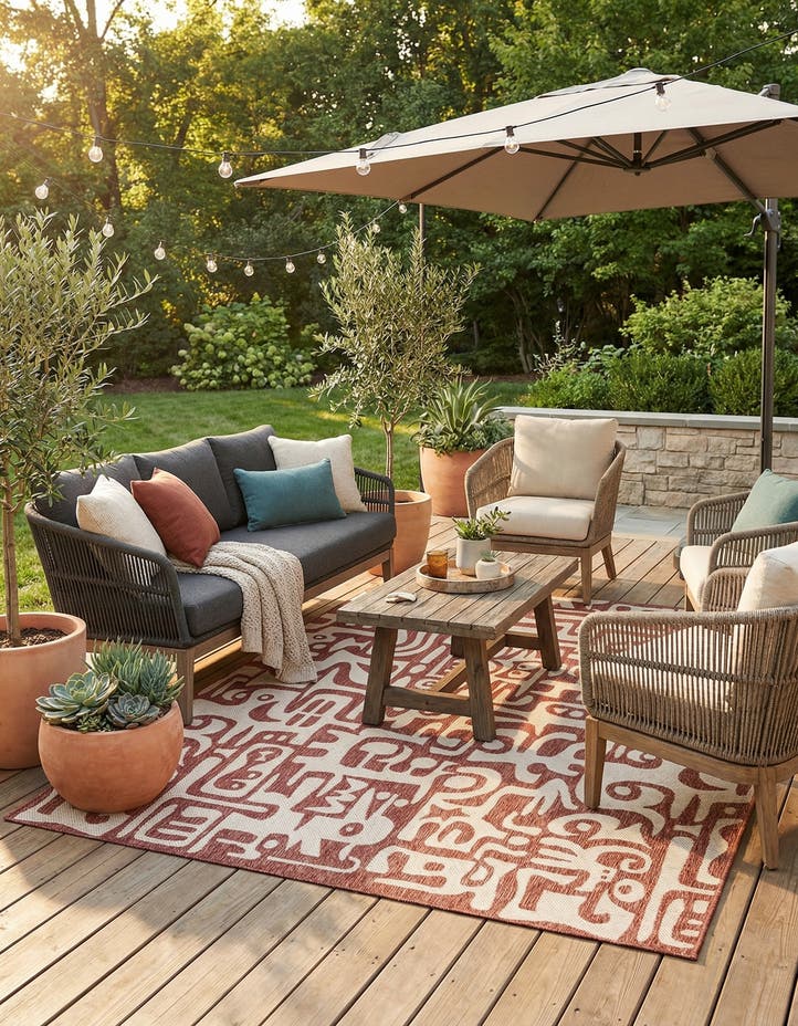 7' 10 x 10' Easy-Clean Modern Indoor / Outdoor...