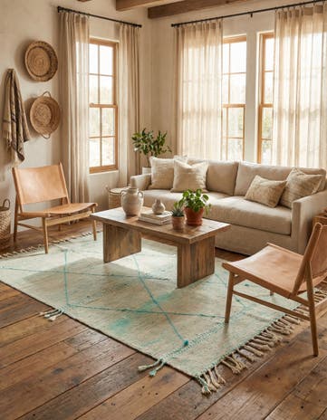 5' x 7' 9 Hand Knotted Moroccan Wool Rug