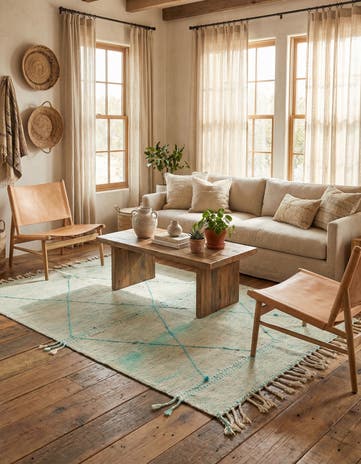 5' x 7' 9 Hand Knotted Moroccan Wool Rug