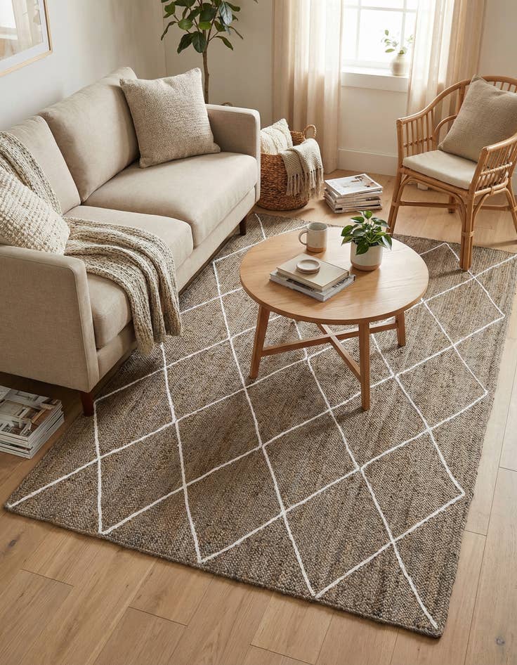 Detail image of  6' 1 x 9'  Hand Braided Jute Rug