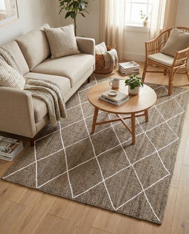  6' 1 x 9'  Hand Braided Jute Rug