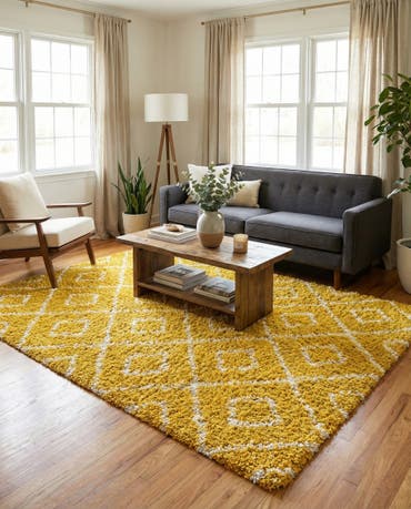  9' x 12' Lattice Shag Rug