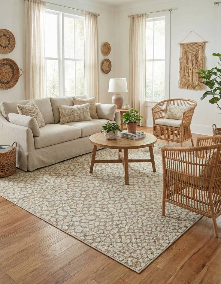 Detail image of  7' 10 x 7' 10  Washable Safari Indoor / Outdoor Square Rug