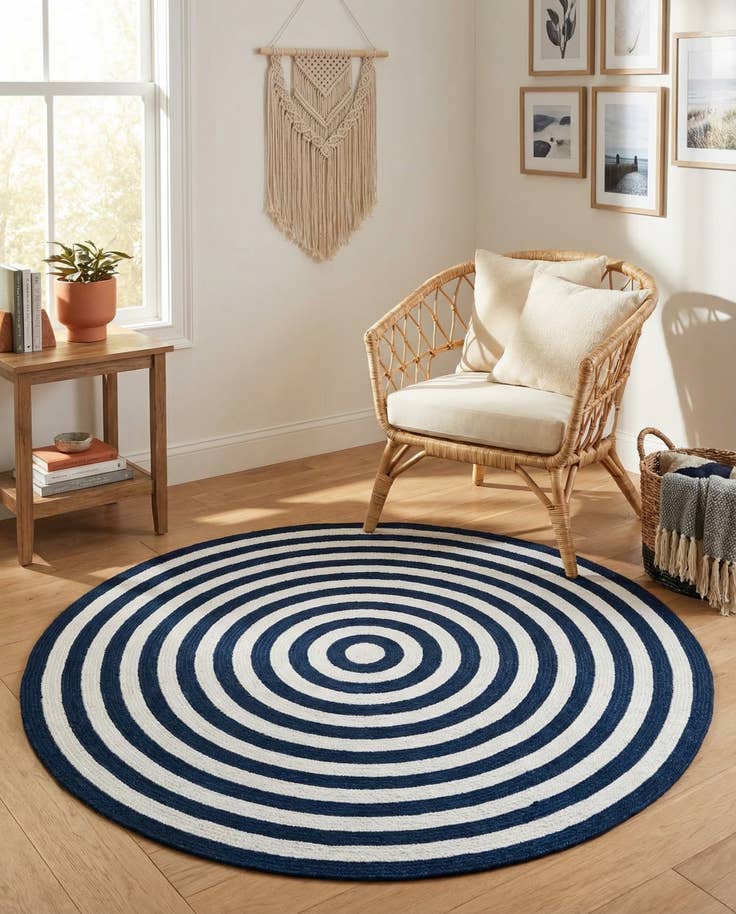 Detail image of 5' 3 x 5' 3 Easy-Clean Eco Verse Washable Indoor / Outdoor Round Rug
