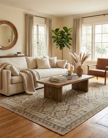 6' 10 x 10' Hand Woven Kilim Maymana Wool Rug