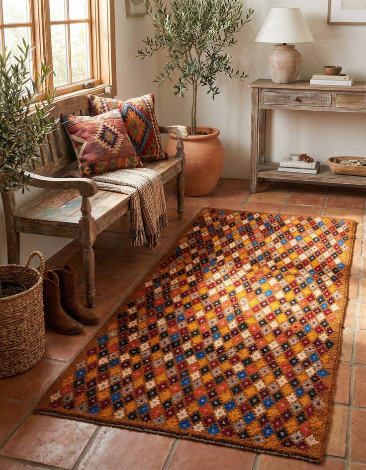 Detail image of 3' x 4' 8  Hand Knotted Balouch Wool Rug