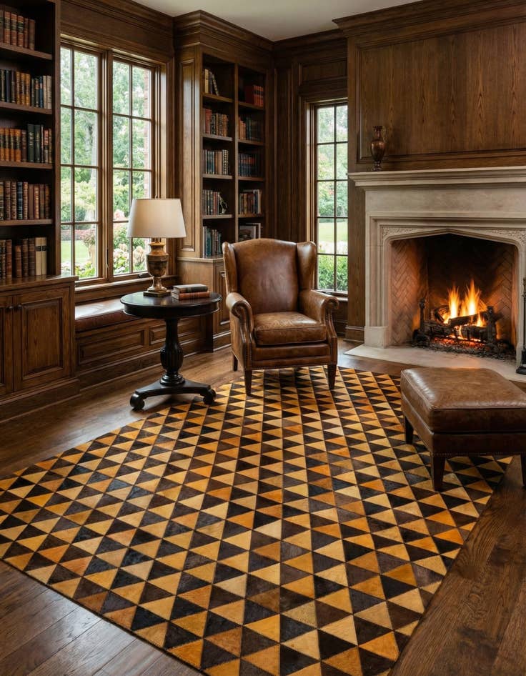 Detail image of  5' 3 x 8' 1 Cowhide - Patchwork Rug