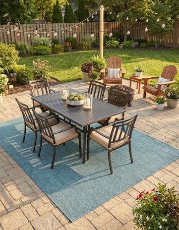 7' x 10' Easy-Clean Solid Indoor / Outdoor Rug