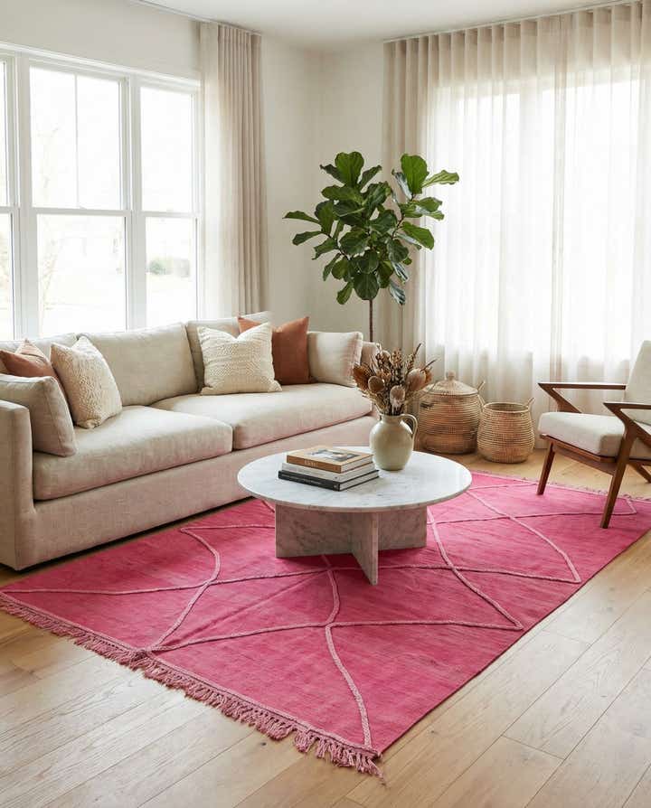 5' 6 x 8' Hand Woven Kilim Modern Wool Rug