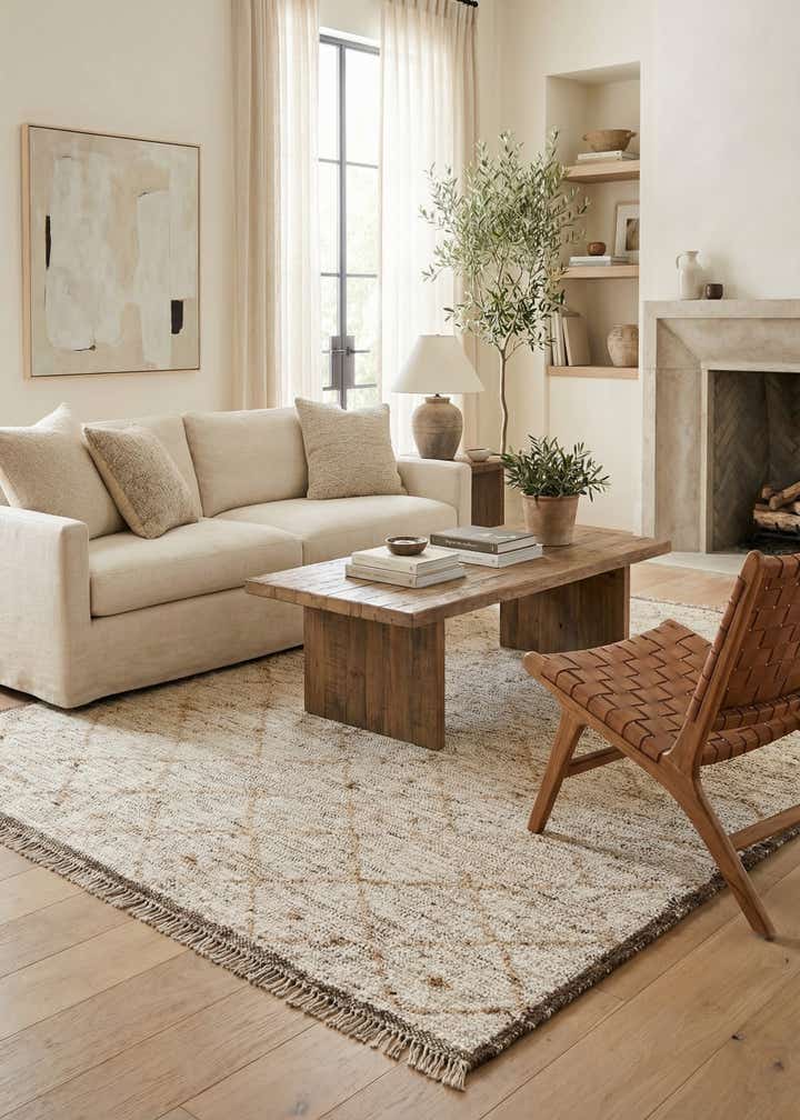 4' 6 x 6' 1 Hand Knotted Moroccan Wool Rug