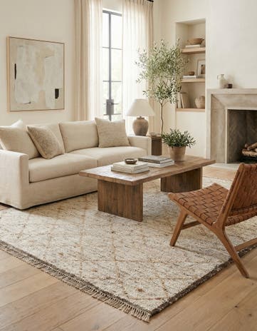 4' 6 x 6' 1 Hand Knotted Moroccan Wool Rug