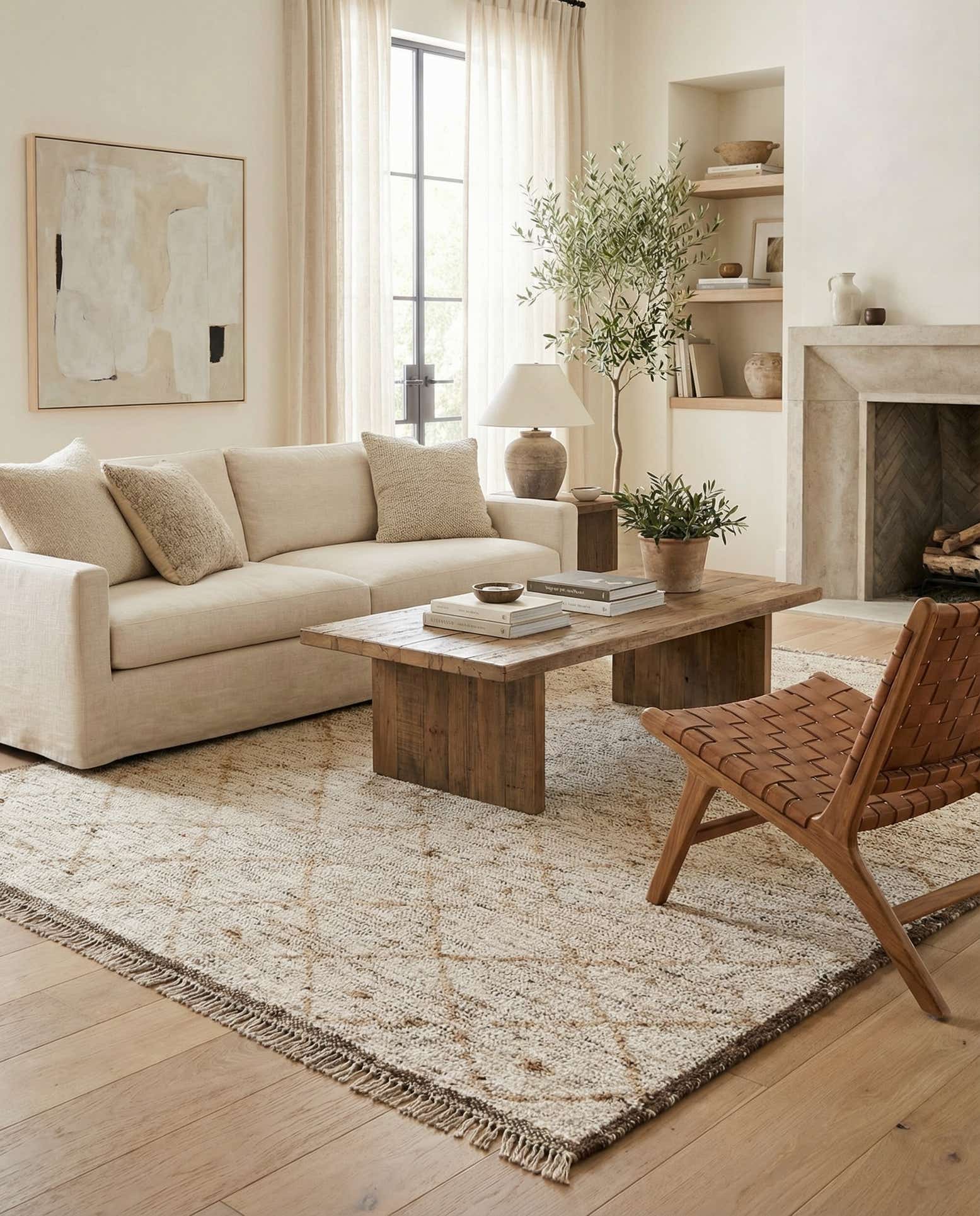 4' 6 x 6' 1 Hand Knotted Moroccan Wool Rug