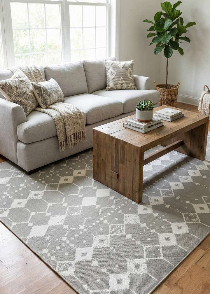 6' x 9' Easy-Clean Trellis Indoor / Outdoor Rug