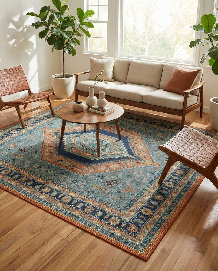 7' 10 x 7' 10 Easy-Clean Baja Indoor / Outdoor Square Rug