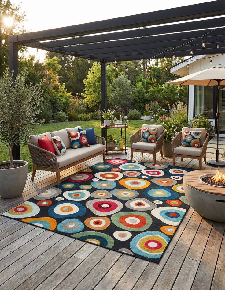 Detail image of 9' x 12' Easy-Clean Casablanca Indoor / Outdoor Rug