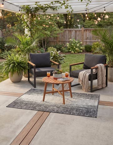 Charcoal Gray Easy-Clean Modern Indoor / Outdoor Rug