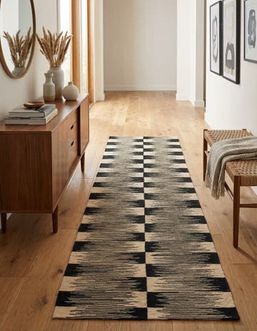2' 8 x 9' 3 Hand Woven Kilim Modern Wool Runner Rug
