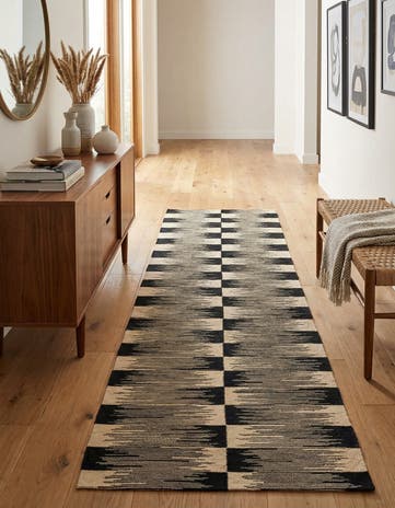 2' 8 x 9' 3 Hand Woven Kilim Modern Wool Runner Rug