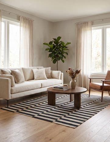 5' x 6' 4 Hand Woven Kilim Modern Wool Rug