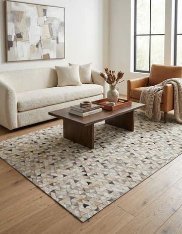 4' 11 x 8' Cowhide - Patchwork Rug