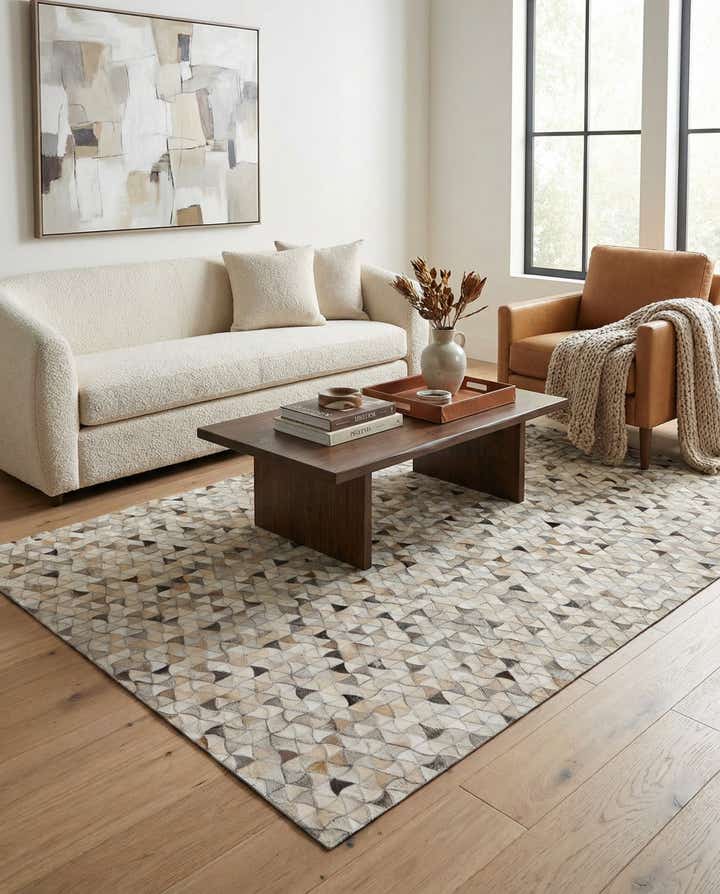 4' 11 x 8' Cowhide - Patchwork Rug