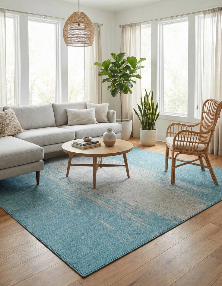 Detail image of 10' 8 x 10' 8  Washable Modern Indoor / Outdoor Square Rug