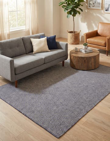 5' 1 x 8' Hand Woven Geo Trellis Flatweave Rug
