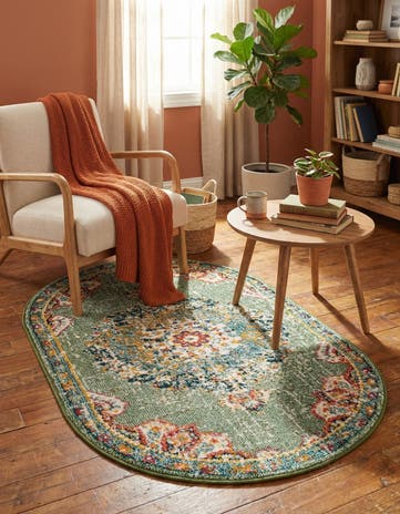 Green Madeline Oval Rug