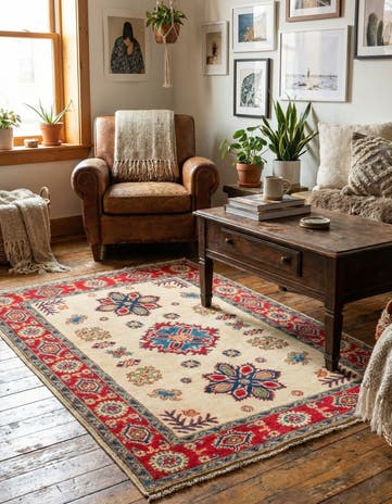 3' 4 x 5' 1 Hand Knotted Kazak Rug