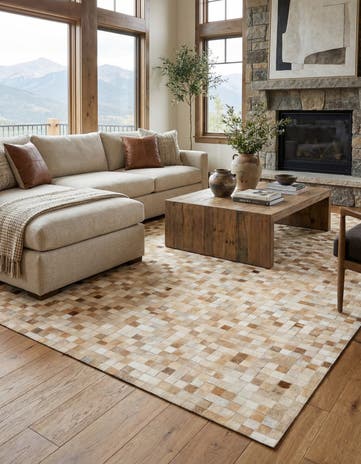 5' x 8' Cowhide Leather Rug