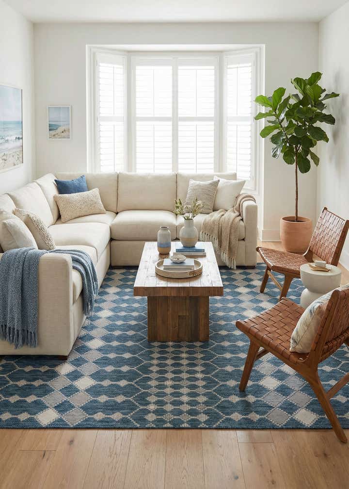 10' x 10' Easy-Clean Trellis Indoor / Outdoor Square Rug