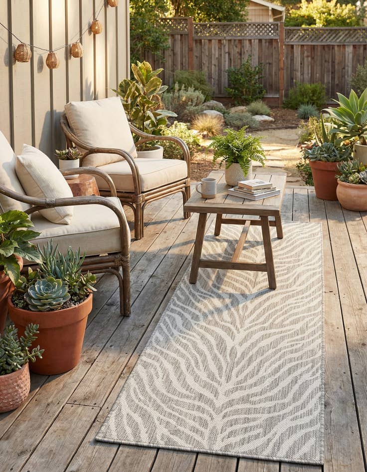 Detail image of 2' x 6' Easy-Clean Safari Indoor / Outdoor Runner Rug