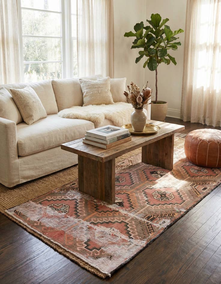 Detail image of 3' 1 x 6' 2  Hand Knotted Ultra Vintage Persian Wool Runner Rug