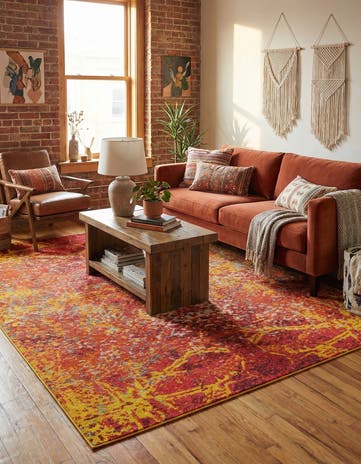 Red Washable Hyacinth Rug