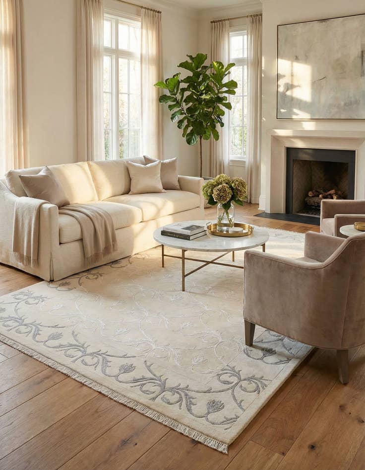 Detail image of  6' 5 x 9' 9  Hand Knotted Darya Wool Rug