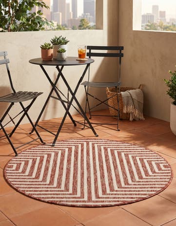 3' x 3' Easy-Clean Modern Indoor / Outdoor Round Rug
