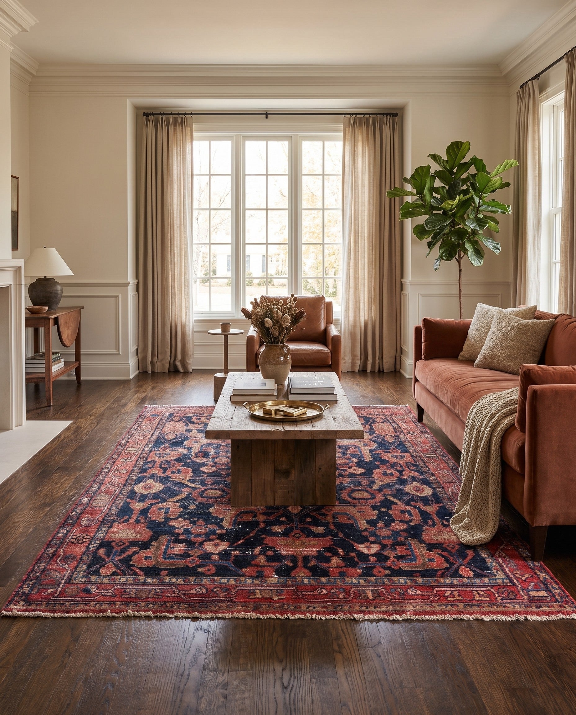 4' 9 x 6' Hand Knotted Ultra Vintage Persian Wool Rug