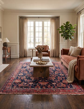 4' 9 x 6' Hand Knotted Ultra Vintage Persian Wool Rug