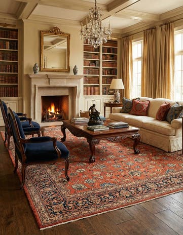 8' 10 x 11' 11 Sarough Wool Rug